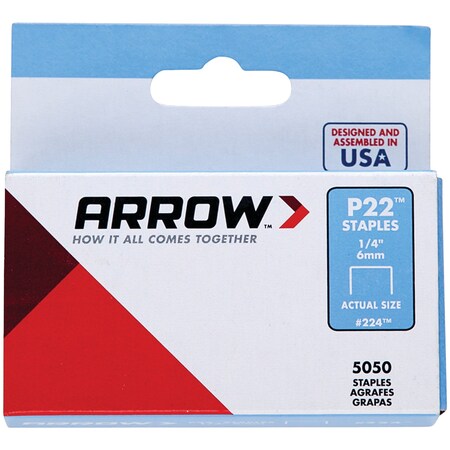 Arrow Lock P22 Plier Staples, 5,050-Pack (1/4") 224